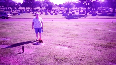 Sharon at Grandma Velma Swift's Gravesite