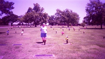 Sharon at Parents' Gravesite